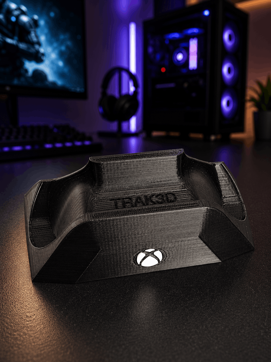 TRAK3D Premium Siyah Xbox Uyumlu Joystick Standı - Kol Controller Tutucu Stand - Shadow Cradle Edition