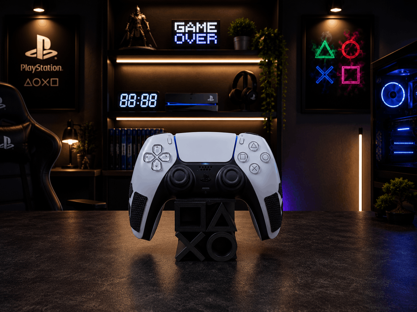TRAK3D PS5 Siyah Joystick Standı Icon Dock Edition
